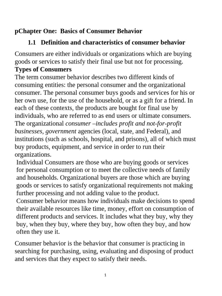 Understanding Consumer Behavior Basics | PDF | Behavior | Consumer ...