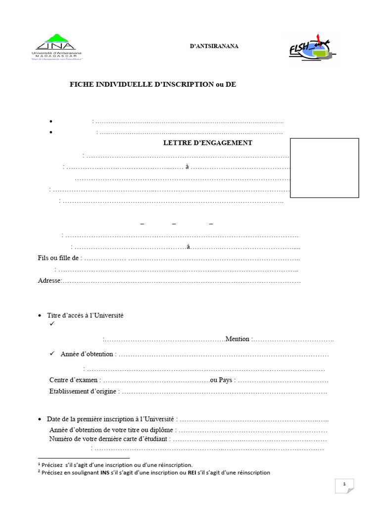 Inscription et réinscription à l'Université | PDF