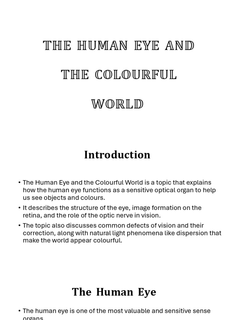Human Eye Function and Vision Defects | PDF | Eye | Human Eye