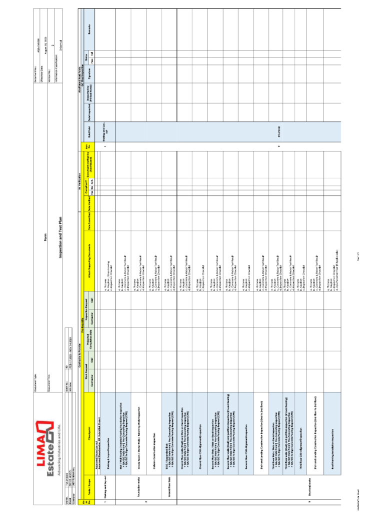 TVL010035 - Inspection & Test Plan | PDF