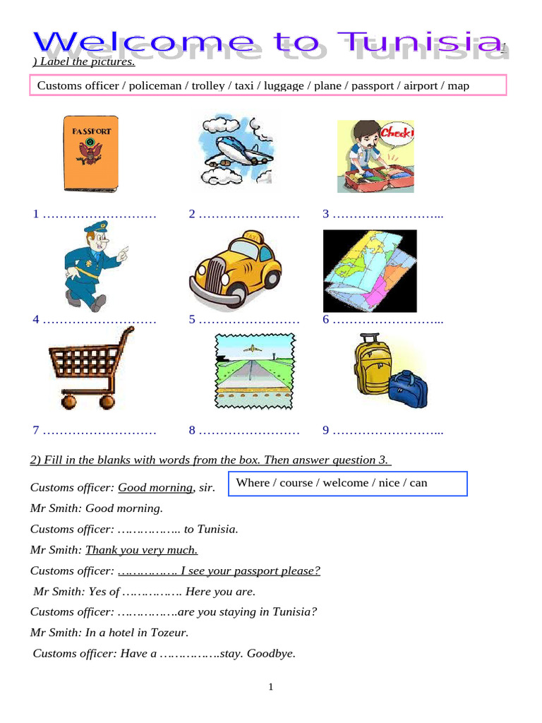 Customs Dialogue and Language Exercises | PDF