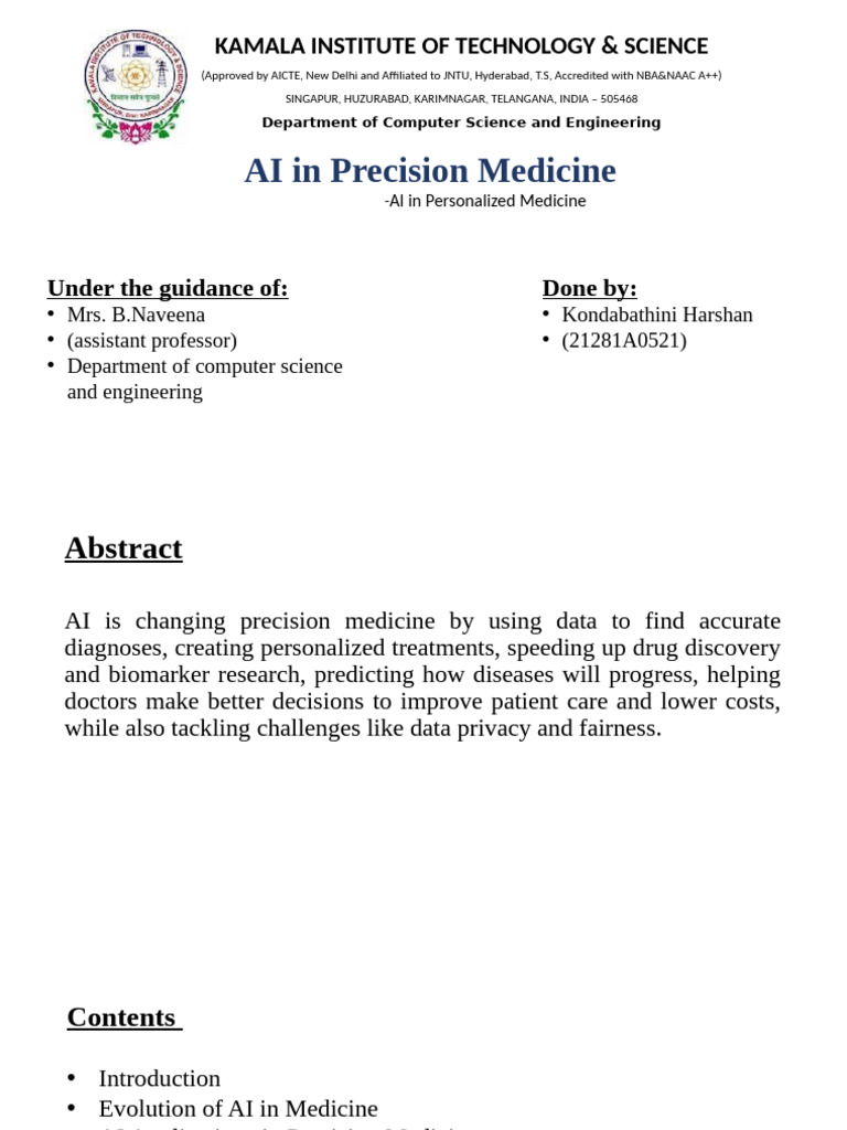 Ai in Precision Medicine | PDF | Personalized Medicine | Artificial ...