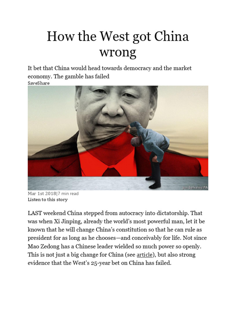 How the West Got China Wrong -2018 | PDF | China | World Politics