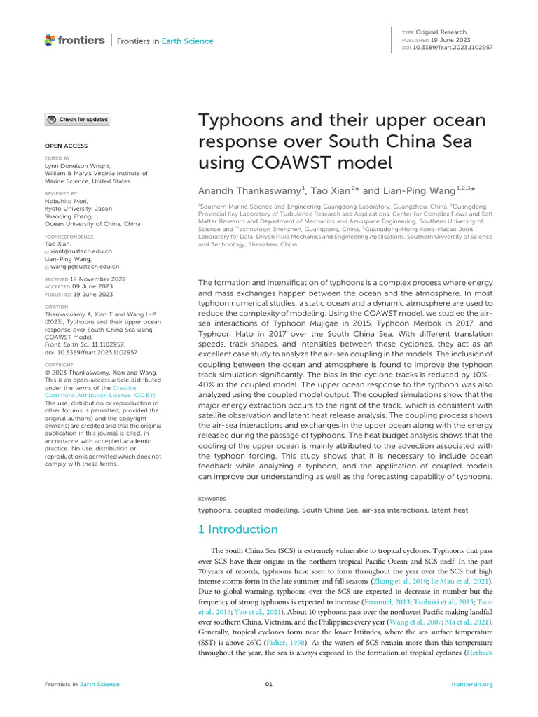 Typhoon Impacts on South China Sea Ocean | PDF | Tropical Cyclones ...