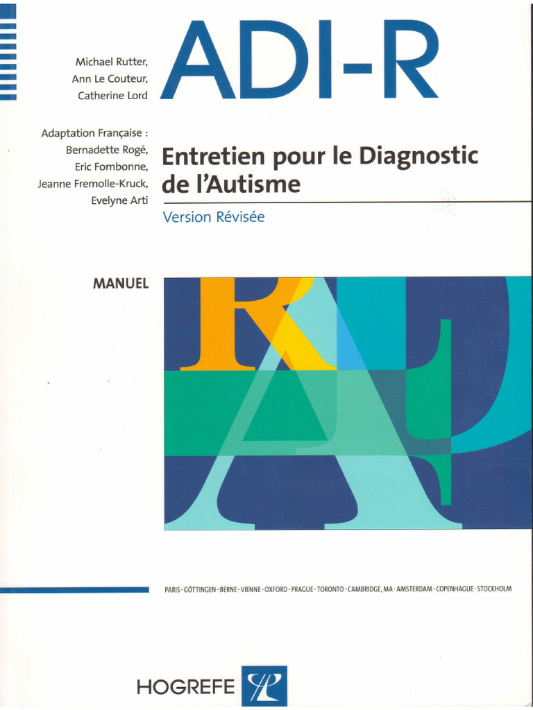 Manuel ADI-R : Diagnostic de l'Autisme | PDF | Autisme | Psychiatrie