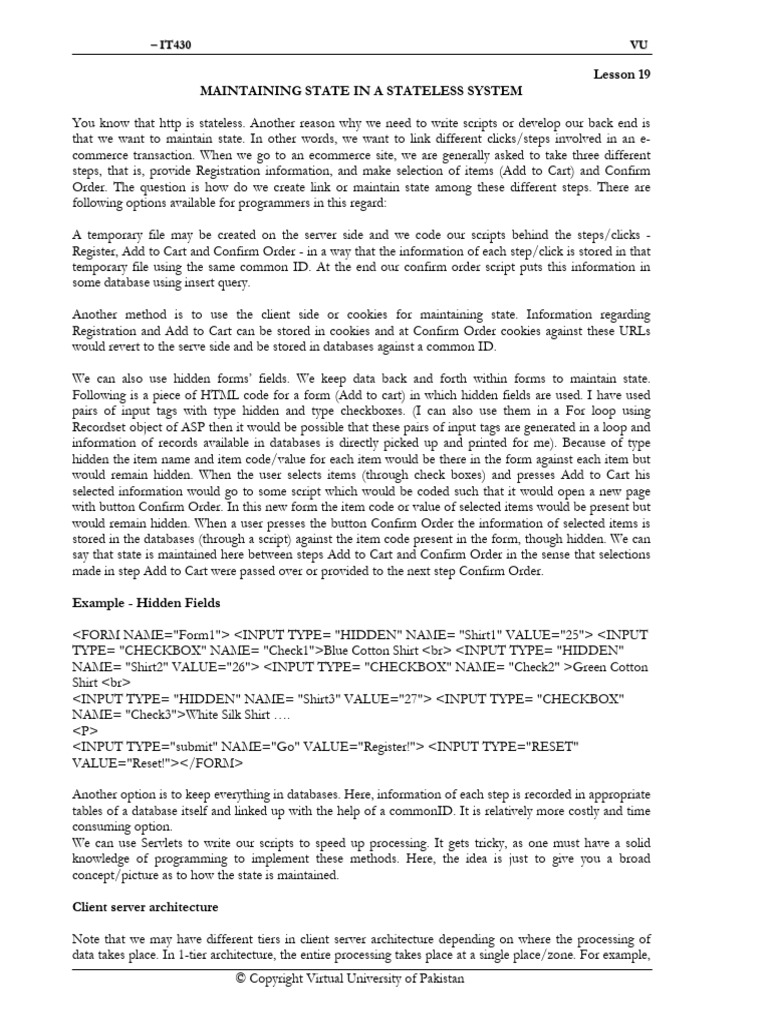 Maintaining State in Stateless Systems | PDF | Firewall (Computing ...
