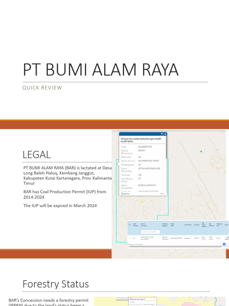 PT Bumi Alam Raya Coal Production Overview | PDF