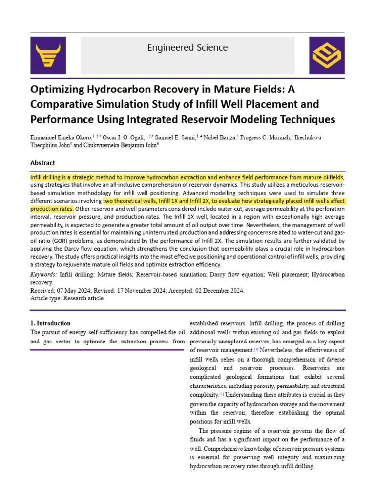 Optimizing Infill Well Placement for Hydrocarbon Recovery | PDF ...