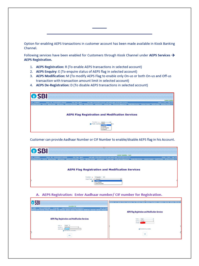 AEPS Registration & Services Guide | PDF | Receipt