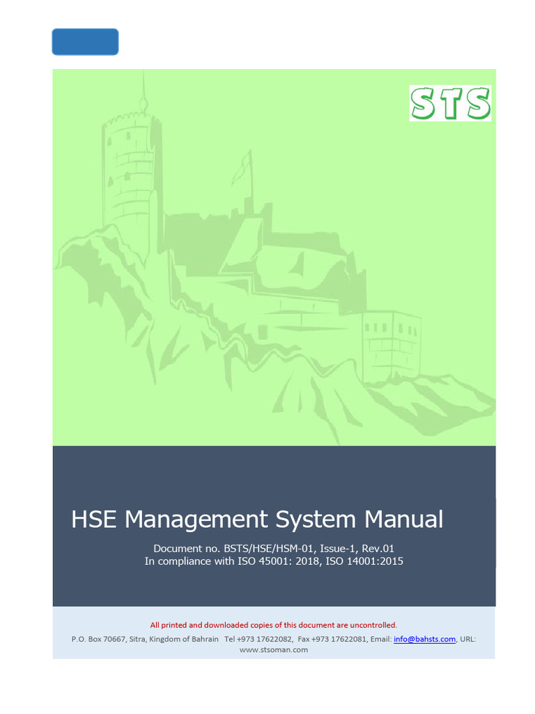 HSE Management System Manual Overview | PDF | Occupational Safety And ...