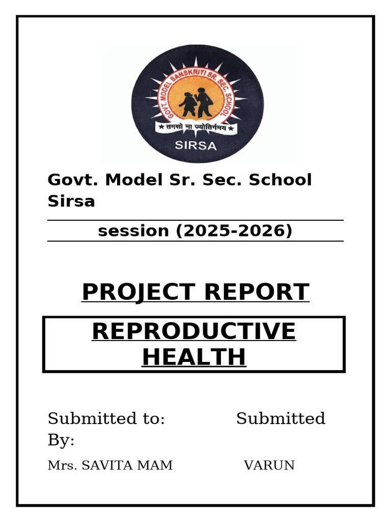 Reproductive Health Project Report 2025-26 | PDF