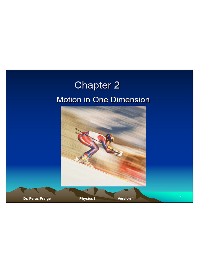 One-Dimensional Motion Concepts | PDF | Velocity | Acceleration