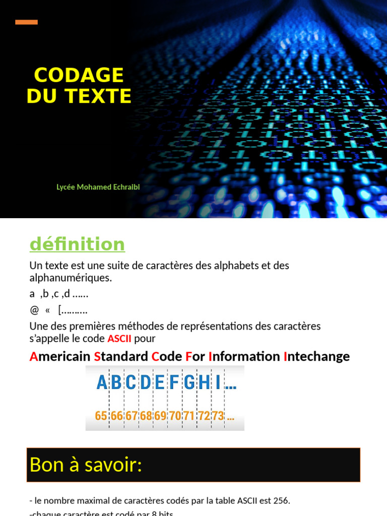 Introduction au codage ASCII et unités de mesure | PDF