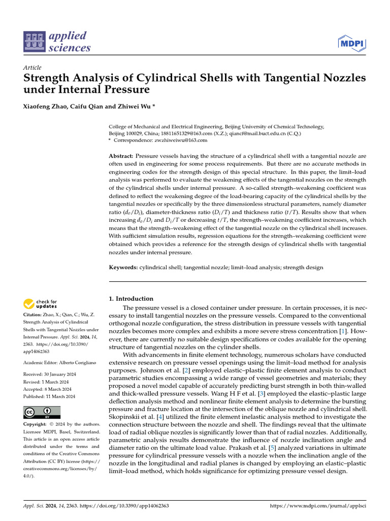 Strength Analysis of Cylindrical Shells | PDF | Strength Of Materials ...