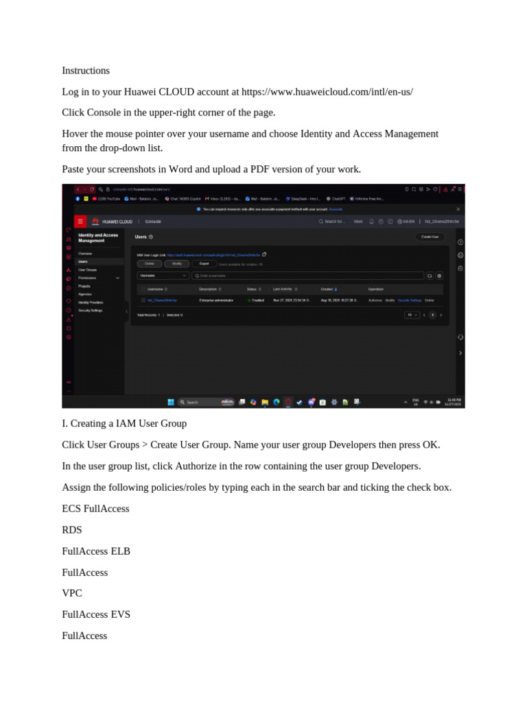 Huawei CLOUD IAM User Setup Guide | PDF | User (Computing) | Security ...