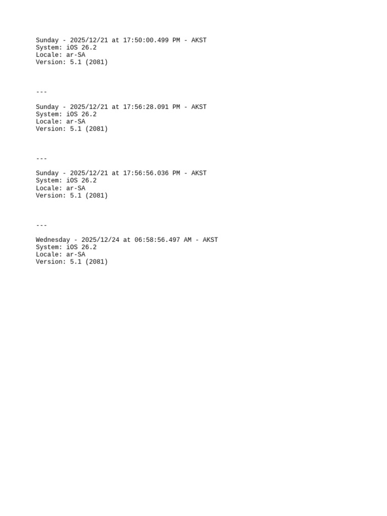 iOS 26.2 Logs for December 2025 | PDF