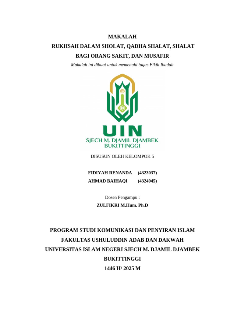 Rukhsah dan Qadha dalam Shalat Islam | PDF