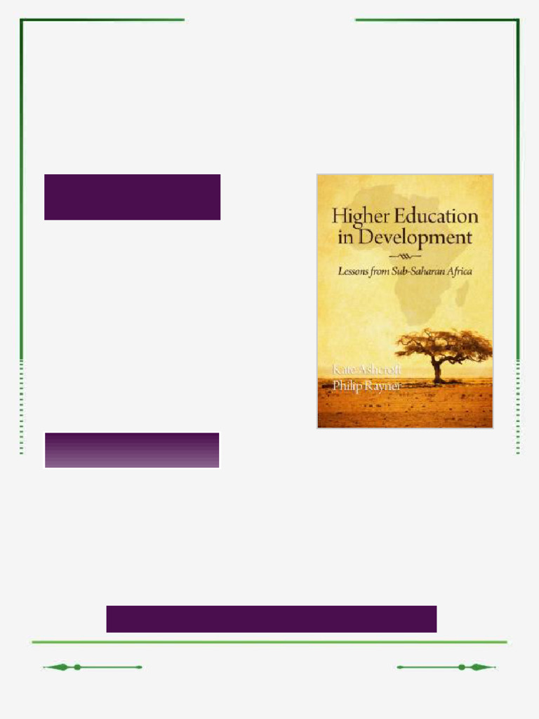 Higher Education in Development Lessons from Sub Saharan Africa 1st ...
