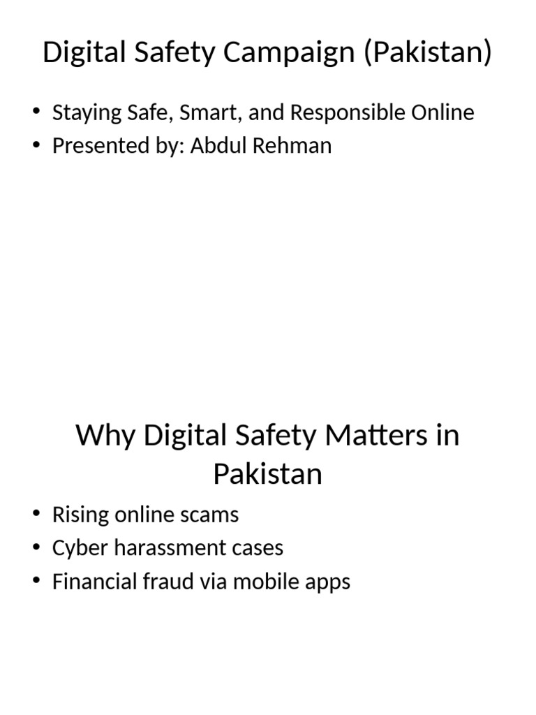 Digital Safety Awareness in Pakistan | PDF