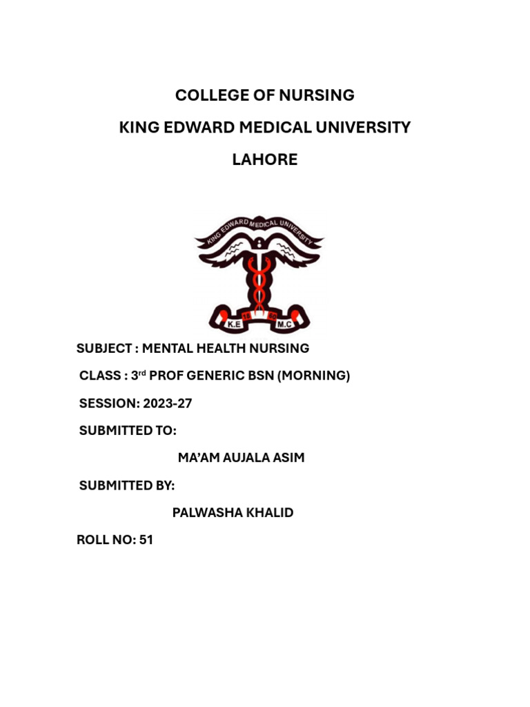 Mental Health Nursing Course Overview | PDF