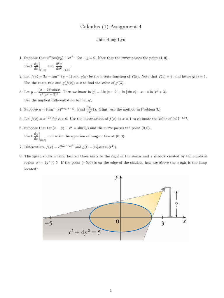 Calculus Assignment 4 Solutions | PDF