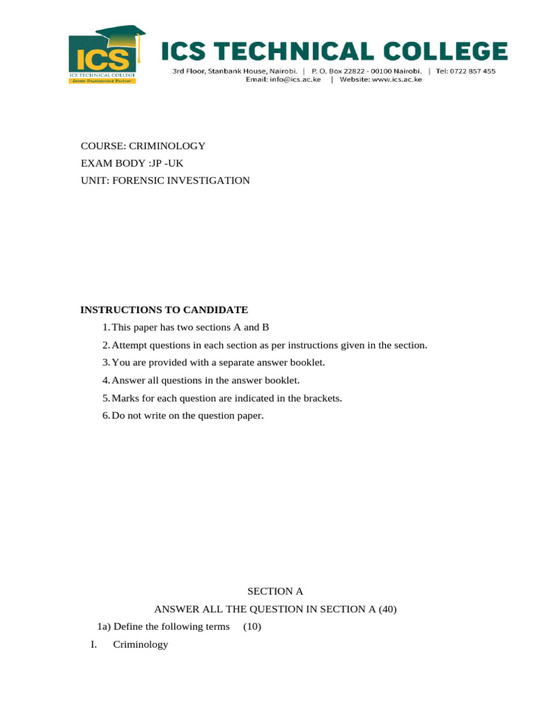 Forensic Investigation Exam Guide | PDF