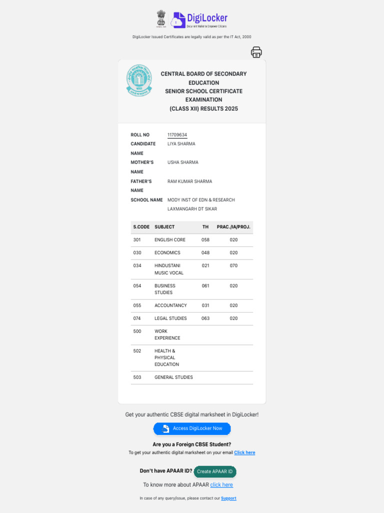 DigiLocker CBSE Digital Marksheet Guide | PDF