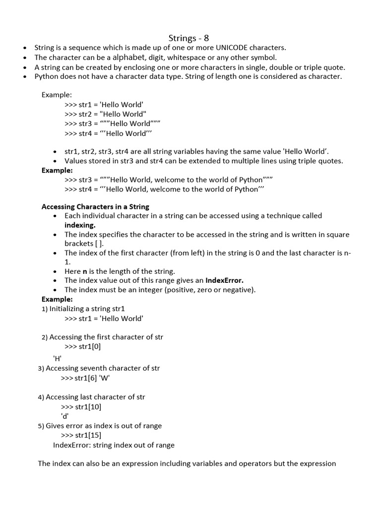 Understanding Python Strings and Operations | PDF | String (Computer ...