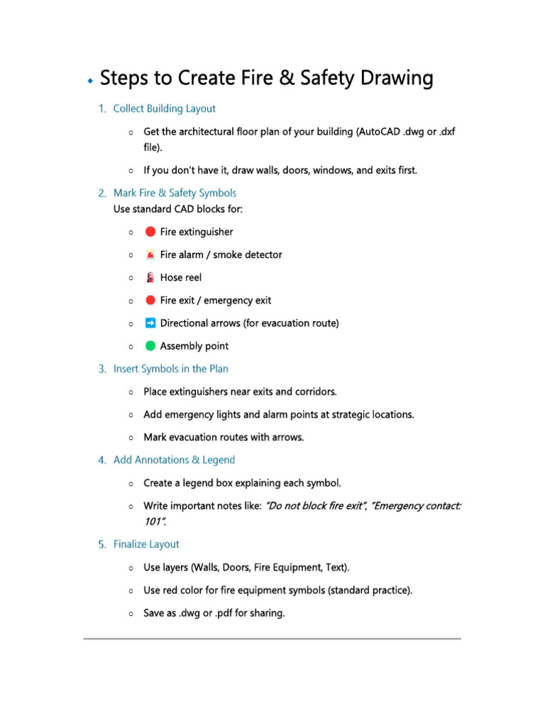 Fire Safety Drawing Creation Guide | PDF | Fires | Safety