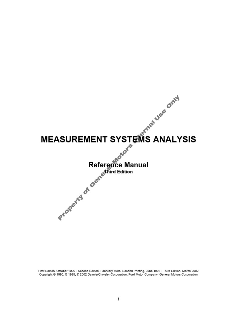 Measurement Systems Analysis Manual | PDF | Analysis Of Variance | Variance