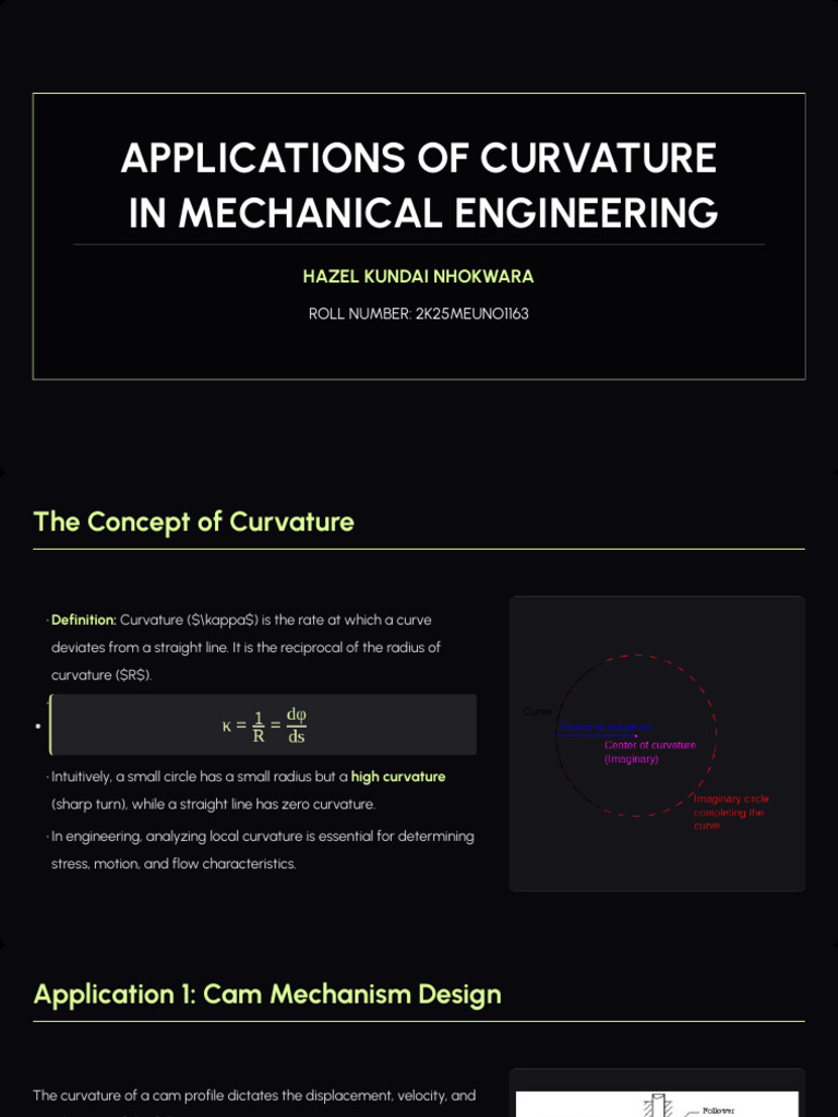 Curvature Applications in Mechanical Engineering | PDF