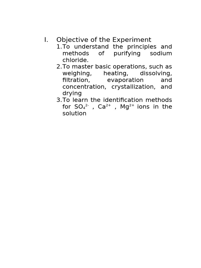 Purification of Sodium Chloride Methods | PDF | Precipitation ...