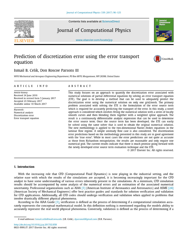 Discretization Error Prediction Method | PDF | Numerical Analysis ...