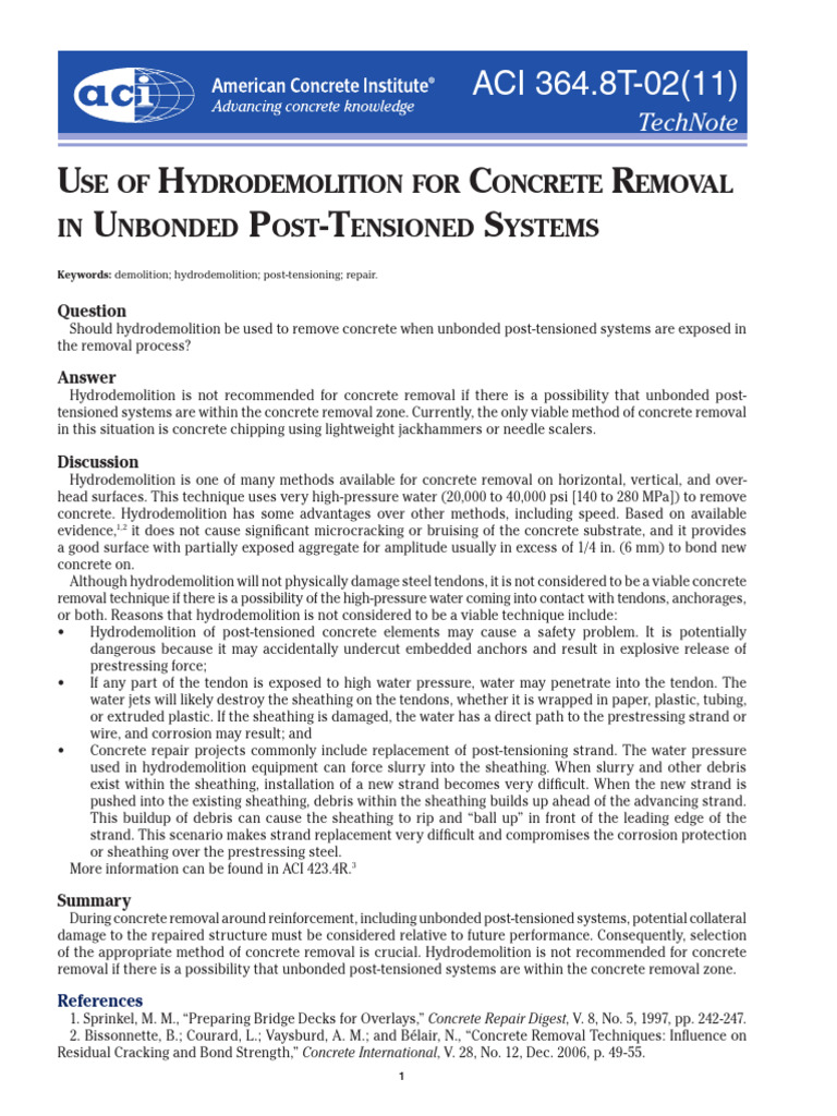 ACI 364.8T-02(11) TechNote | PDF | Prestressed Concrete | Building ...