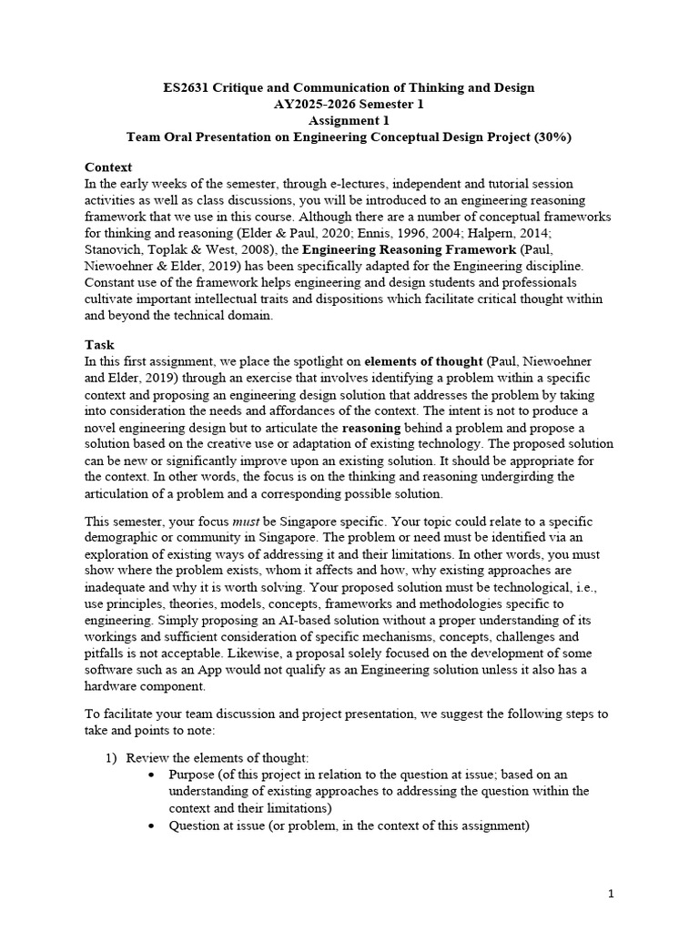 Engineering Design Presentation Guide | PDF | Critical Thinking | Thought