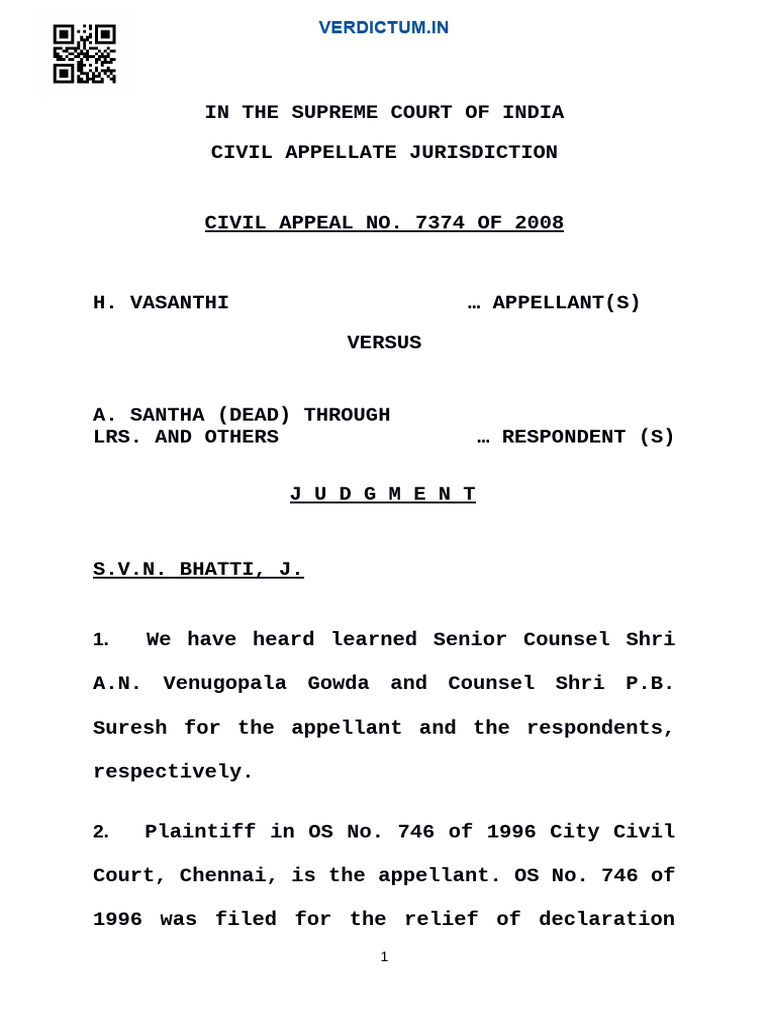 h-vasanthi-v-a-santhawatermark-1532513 | PDF | Lawsuit | Judgment (Law)