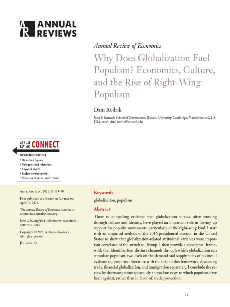 Globalization's Role in Rising Populism | PDF | Dependent And ...