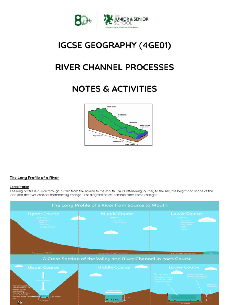 River Channel Processes in IGCSE Geography | PDF | Erosion | Valley