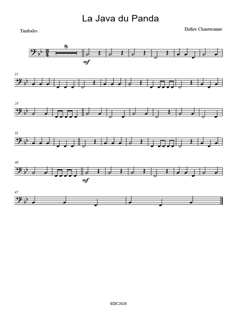 La Java du Panda Sheet Music | PDF