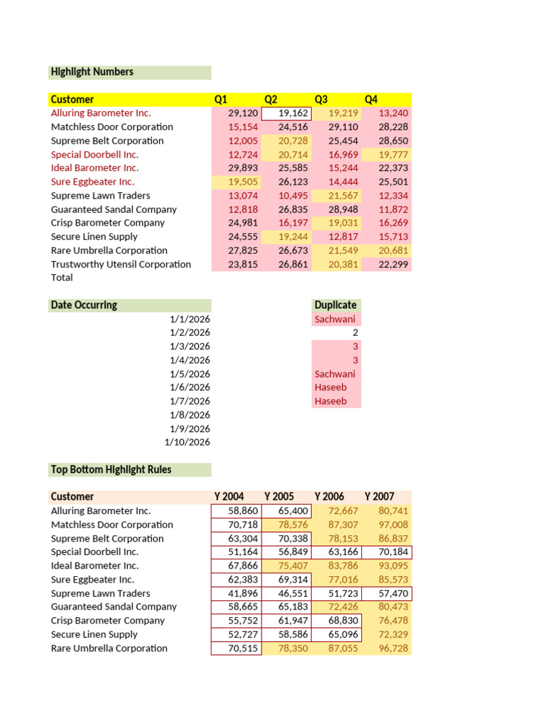 41-42 - Conditional Formatting - Participants File | PDF