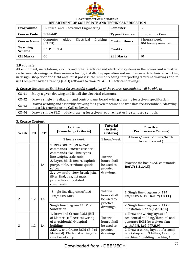 Computer Aided Electrical Drafting Course | PDF | Electrical ...