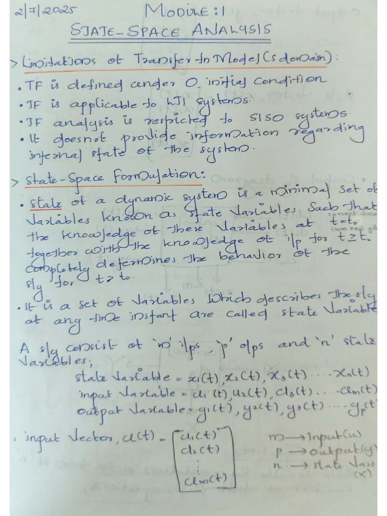 EET 401 Advanced Control Systems Notes | PDF
