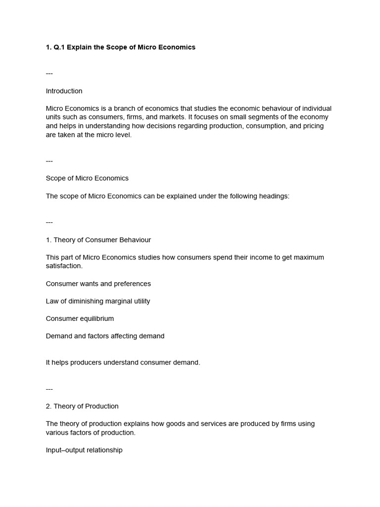 Micro Economics for Management Assignment 1 | PDF | Demand | Microeconomics