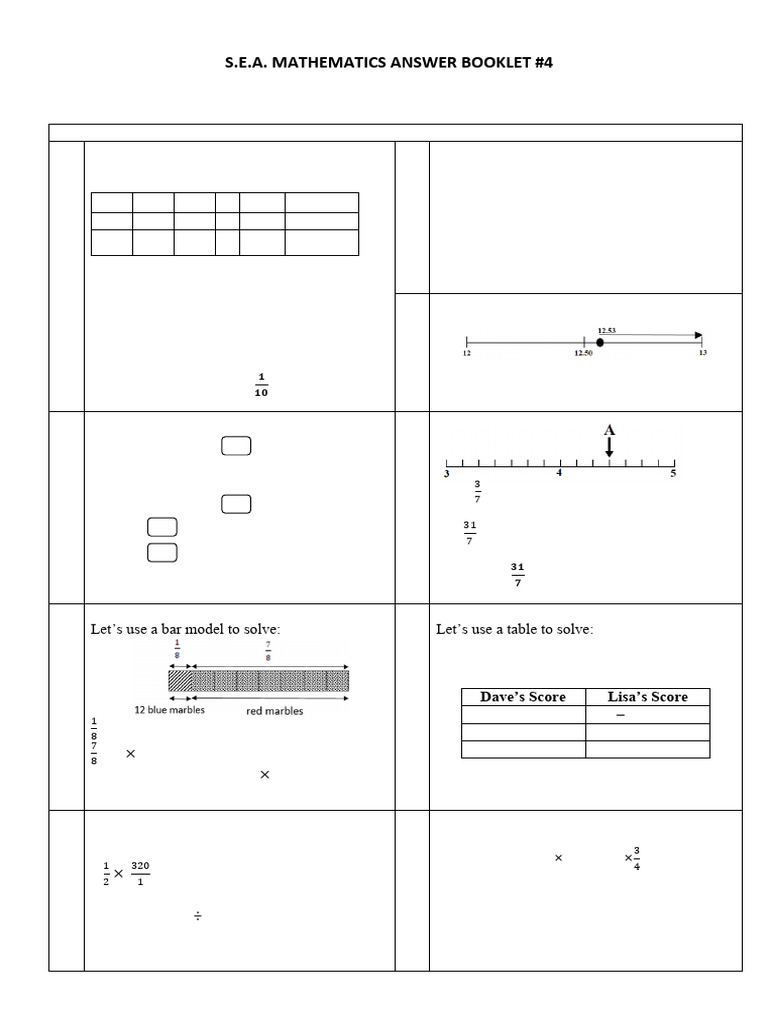 S.E.A. Mathematics Answer Booklet 4 | PDF | Length | Rectangle