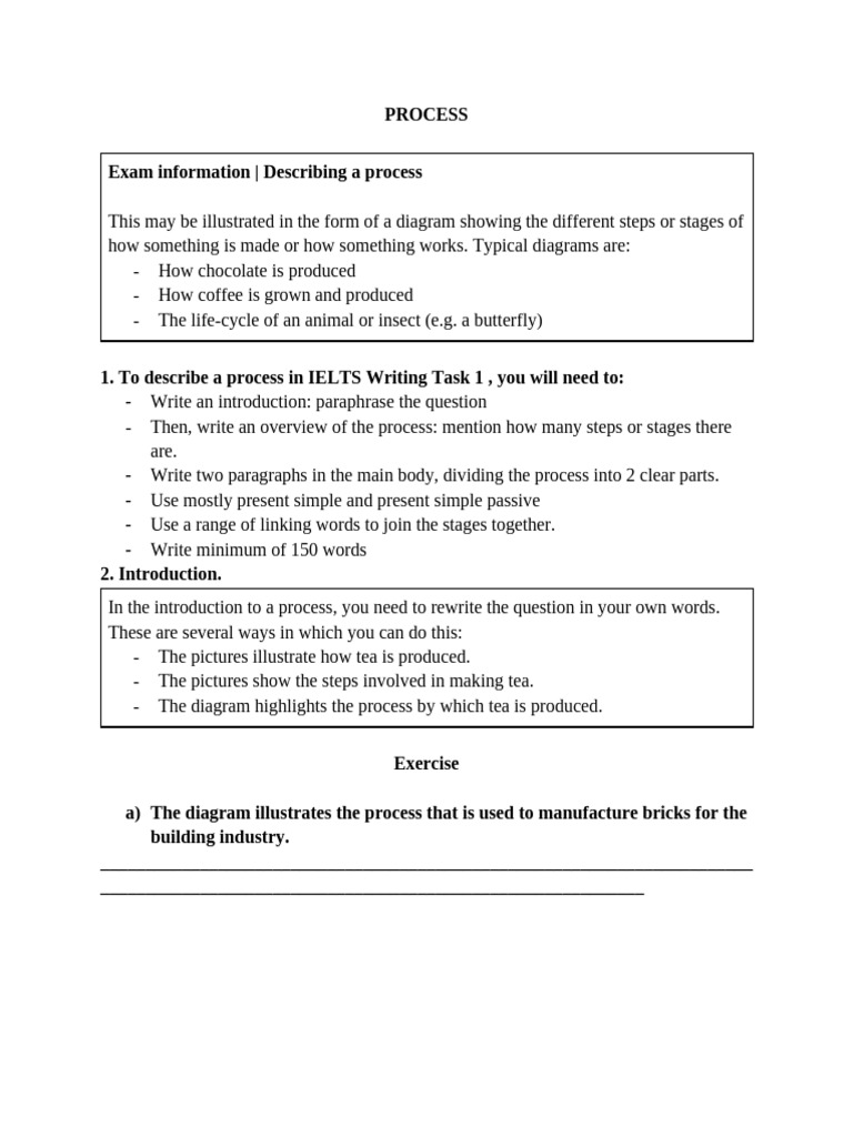 IELTS Writing Task 1: Process Description Guide | PDF
