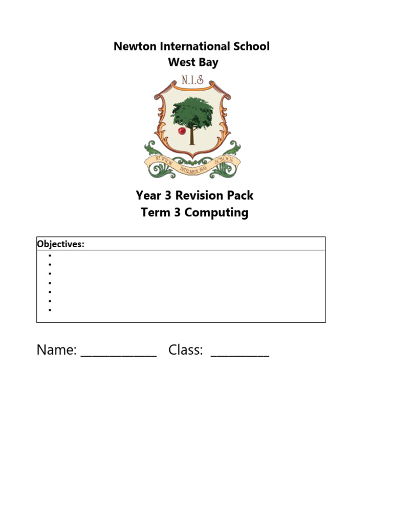 Year 3 Computing Revision Pack | PDF | Scratch (Programming Language ...