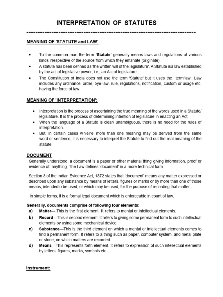 Statutory Interpretation Explained | PDF | Statutory Interpretation ...