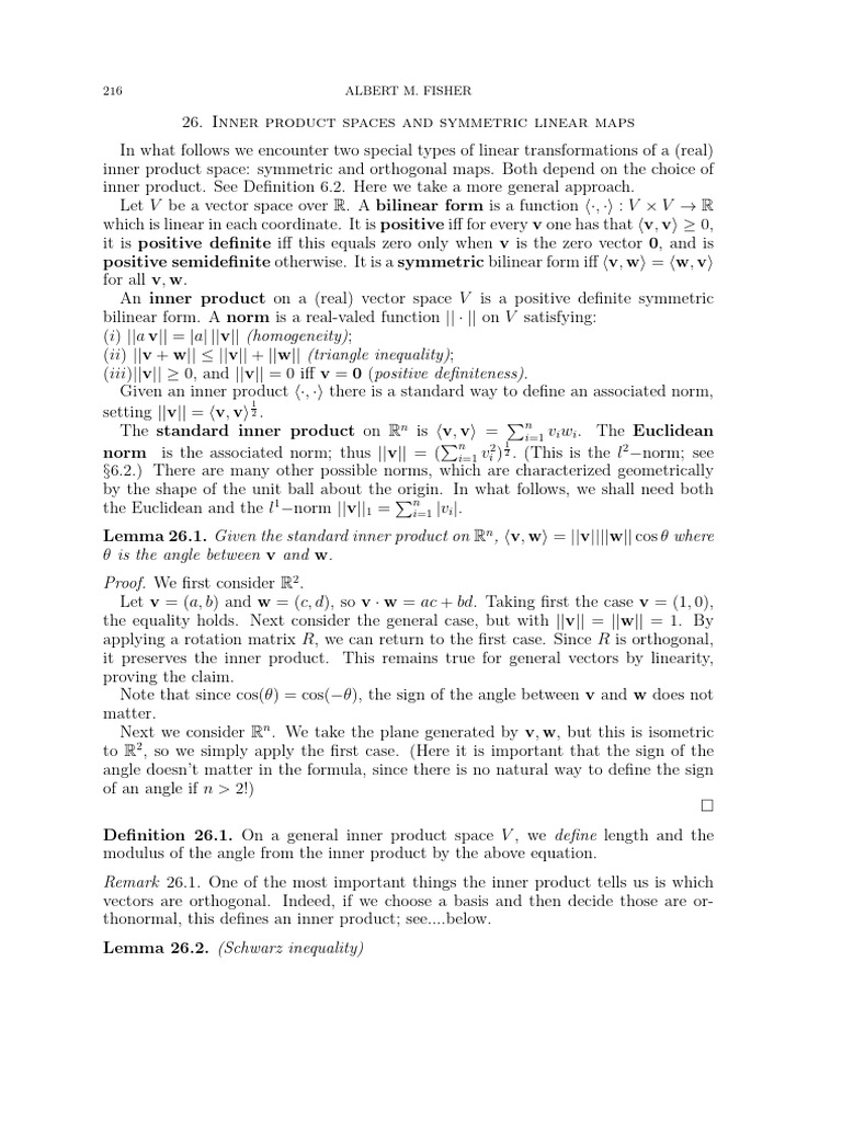 Inner Product Spaces & Linear Maps | PDF | Eigenvalues And Eigenvectors ...