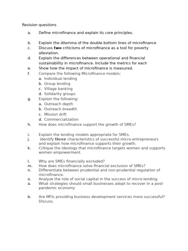 Microfinance: Principles, Models, and Impact | PDF