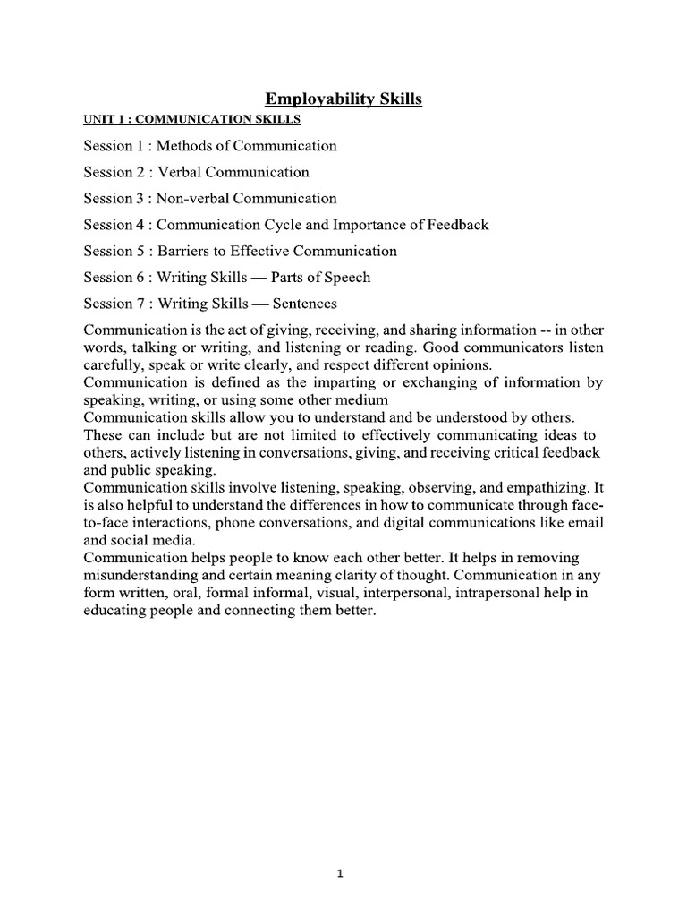 AI Emplyability Skills Notes(Part a) | PDF